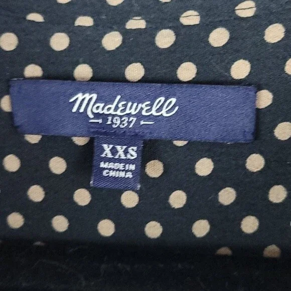 Madewell Polkadot Print Long Sleeve Dress Sz XXS - Picture 8 of 10